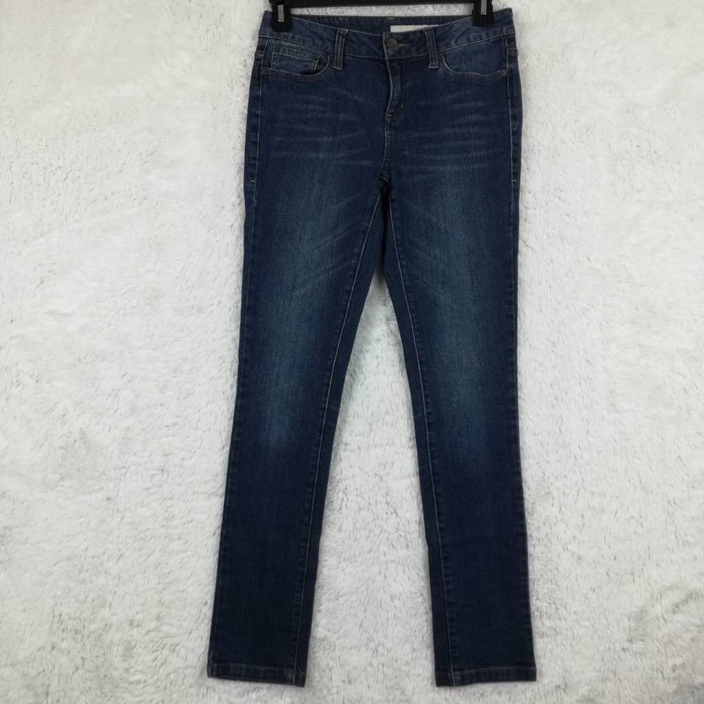 DKNY Womens Jeans Skinny Blue Stretch Dark Wash Mid‎ Rise Pockets Zipper Denim 4